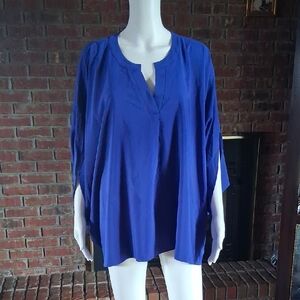 ANDREE BY UNIT Royal Blue Split-Neck Tunic